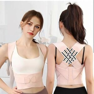 New Posture Corrector Back Brace & Waist Support Spine Health Muscle Memory Pink